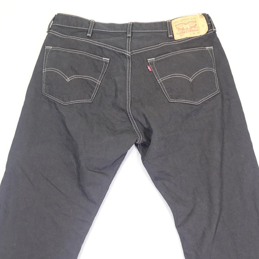 Levi's 501 Jeans Mens 38x32 Black Original Fit Straight Leg Denim